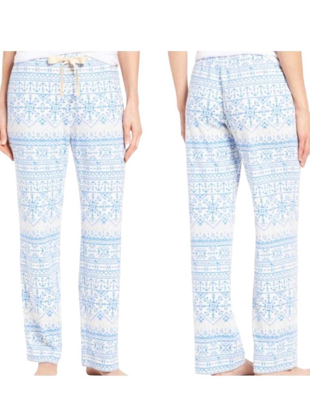 Vineyard Vines anchor isle knit lounge pants blue and white nautical